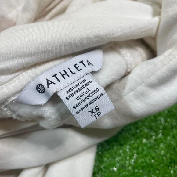 Athleta Women’s Size XS Hooded Zip Up Cream Running Jacket‎ Sporty Active - Picture 5 of 8